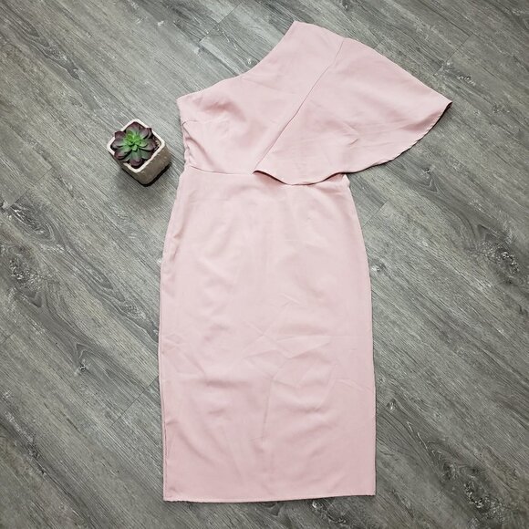 CBR One Shoulder Asymmetrical Bodycon Dress Sz L New With Tags - Picture 1 of 7